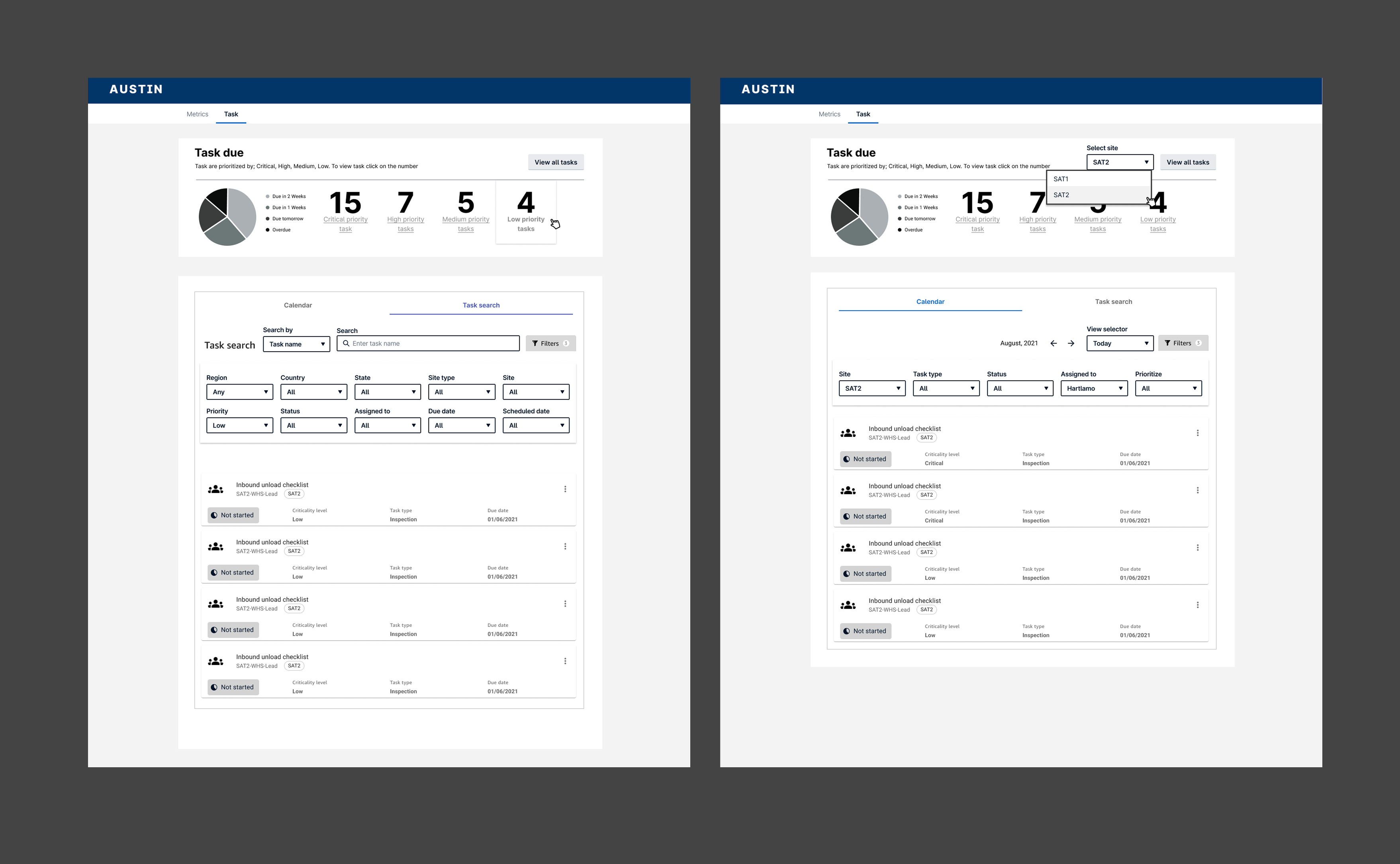 Task Prioritization Widget Mockup